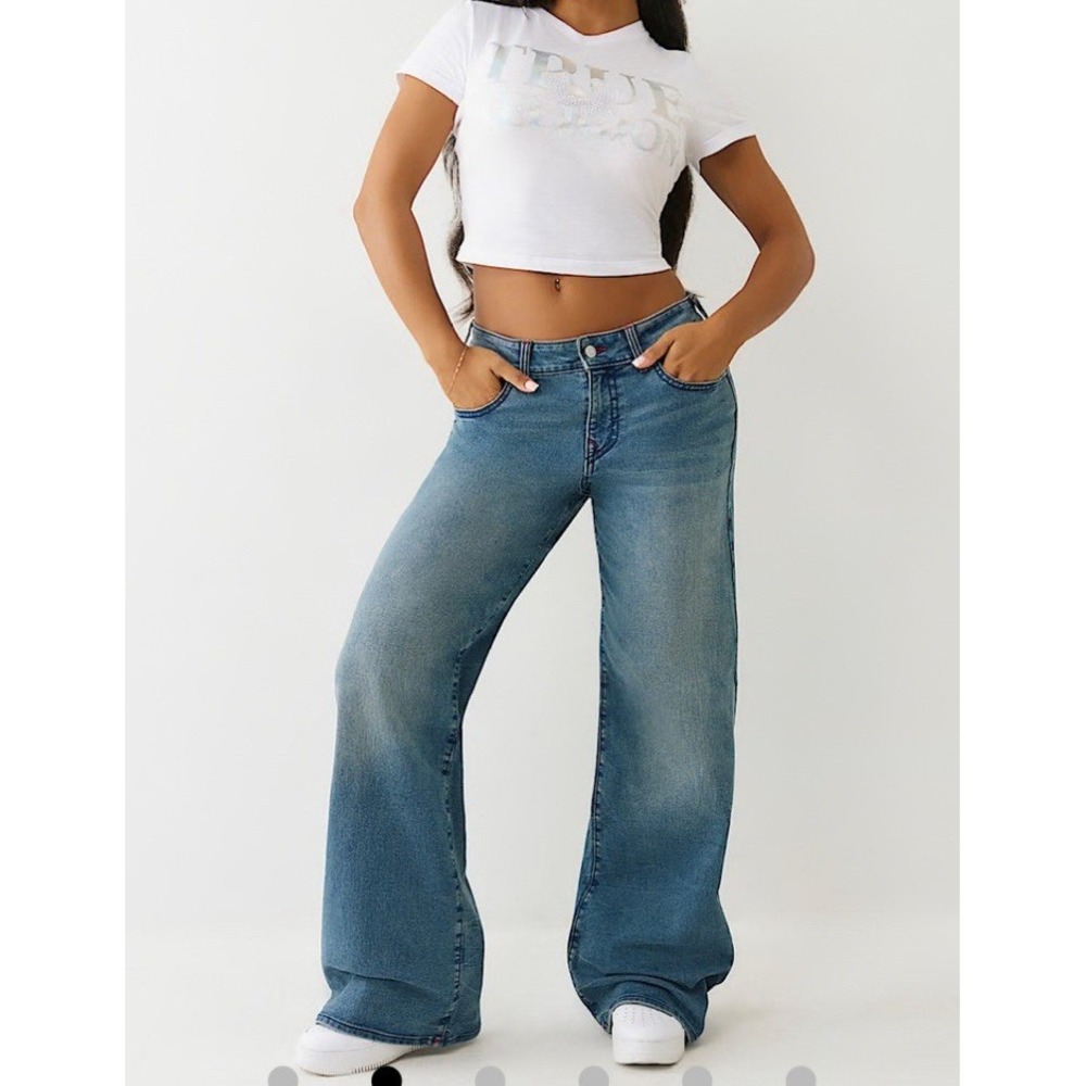 True Religion Bobbi Low Slung Baggy Blue Jean‎ size 31 Women's